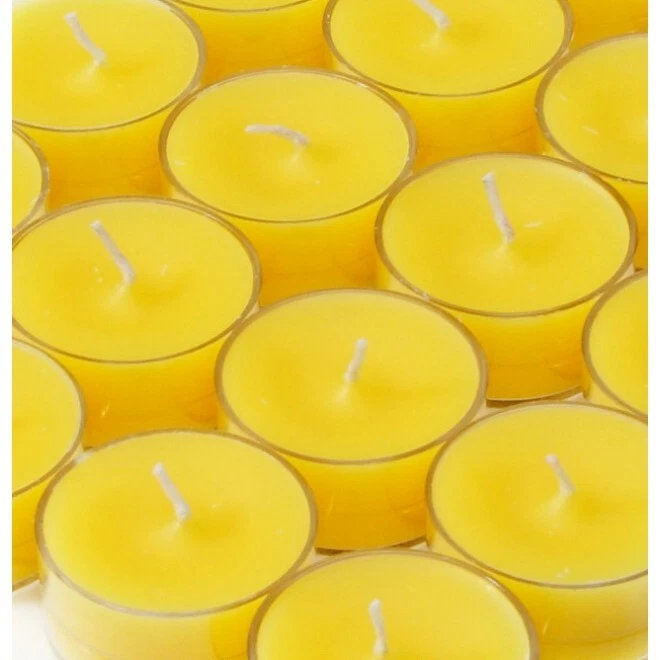 Tealights totalmente naturales sin parafina, juego de 10 velas vertidas a mano elección de cera Foto 2 de 4