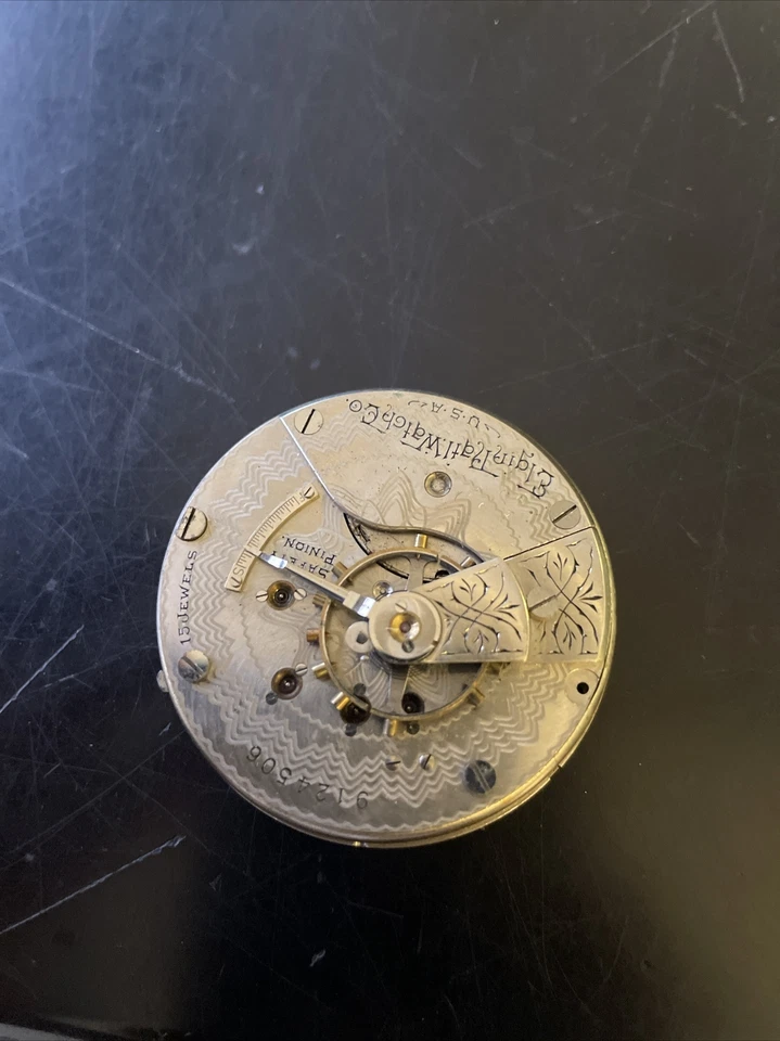 Vintage Antique Elgin Pocket Watch Movement 9124506 - Image 4 of 4