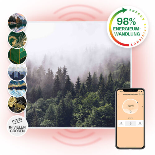 Promiennik podczerwieni z termostatem obraz las 350 W WiFi ogrzewanie na podczerwień ściana biały - Zdjęcie 1 z 4