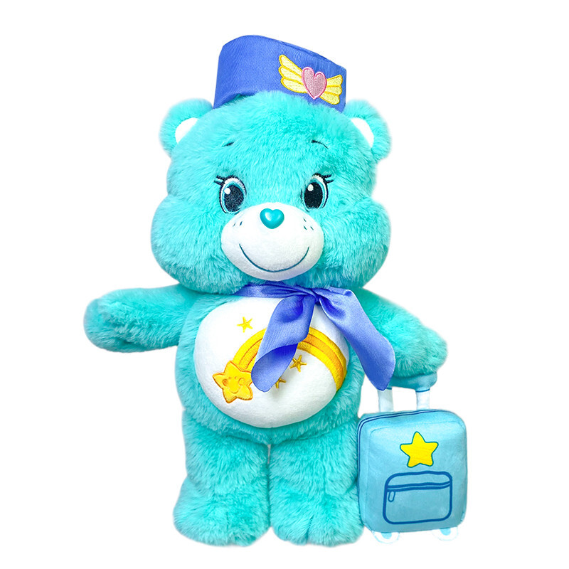 Official Care Bears 13'' Wishing Bear Cute Flight Attendant Bear Stuffed Animal