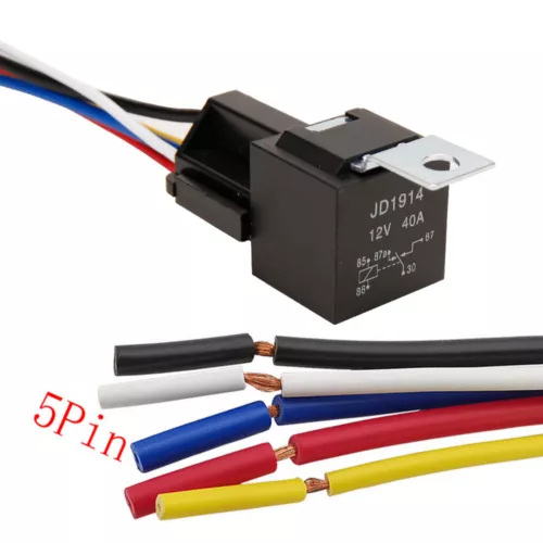 5Pcs 12V 40 Amp Car SPDT Relay DC 5 Pin 5 Wires W/ Harness Socket Automotive AU - Picture 8 of 17