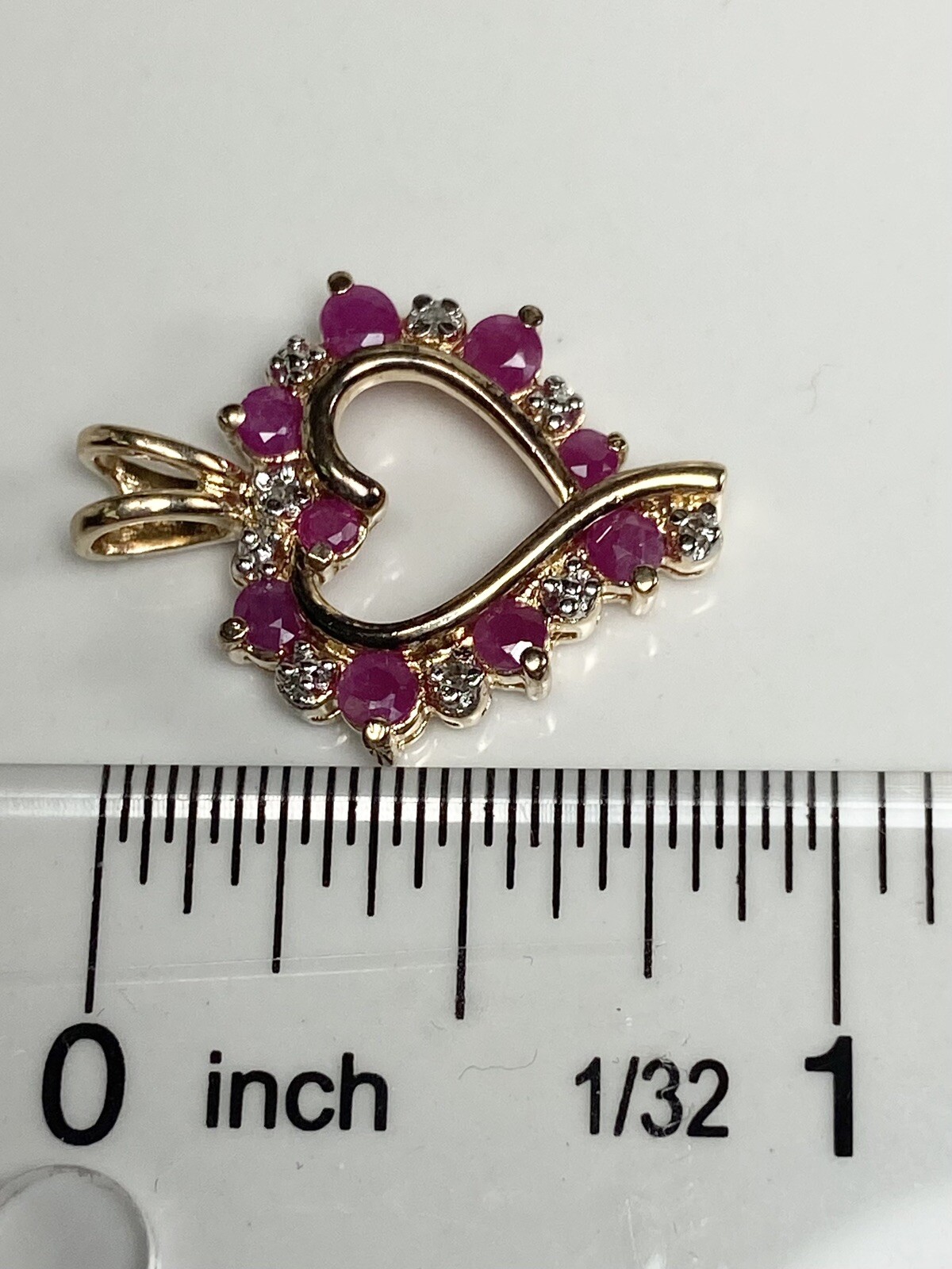 ROSS SIMONS 925 GOLD PLATED RUBY SMALL HEART PEND… - image 4