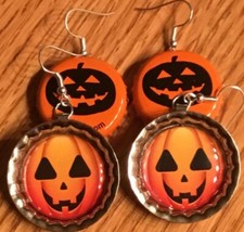3D Halloween Earring Lot Handcrafted      2 Pair Bottle Cap Style