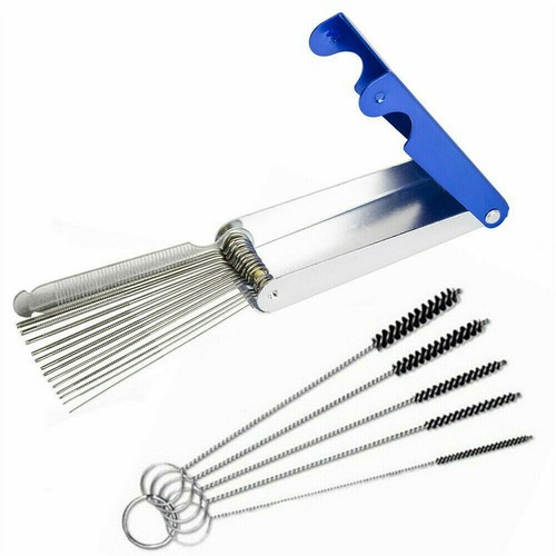 Carburetor Cleaning Kit Carb Dirt Jet Cleaner Tools 13 Needle 5 Wires Brush Tool - Foto 5 di 16