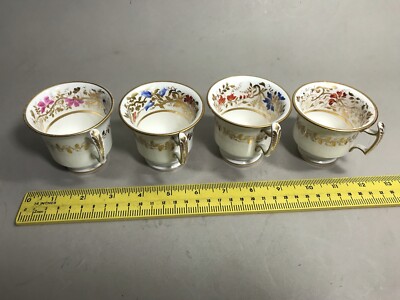 c1830 11pc ENGLISH COALPORT PORCELAIN plates creamer cups