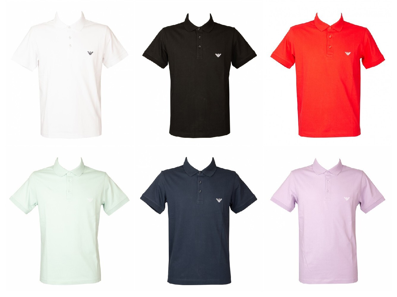 EMPORIO ARMANI Herren Poloshirt Kurzarm Jersey mit Kragen und Knpfen Baumwollst 19490₽