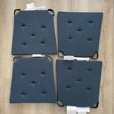Set of 4 Ikea Justina Dark Blue Chair Pads Cushions 803.958.18