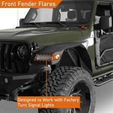 2pcs Front Flat Wheel Fender Flares Fit 2018-2026 Jeep Wrangler Jl Gladiator Jt