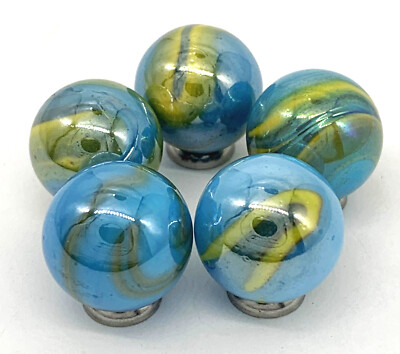 16mm Wavebreaker Glass Mega Marbles Players Pk 5 Pre 2000 Vacor Wave Breaker
