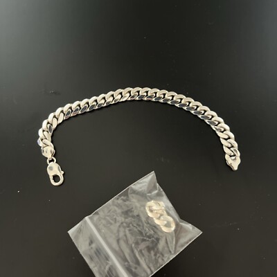Sterling Silber 6 mm 6 Zoll Kubanisches Gliederarmband