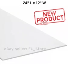 1/16 Inch Thick UHMW Plastic Sheet 24" Length x 12 in Width Off-White Opaque NEW