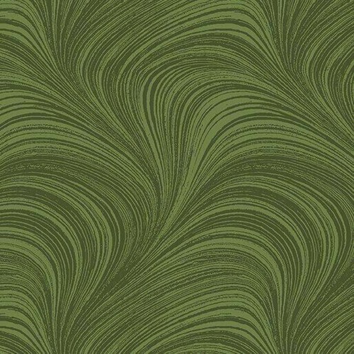 A Festive Season 2 Wave Texture Medium Green Cotton Fabric by Benartex - Picture 2 of 3