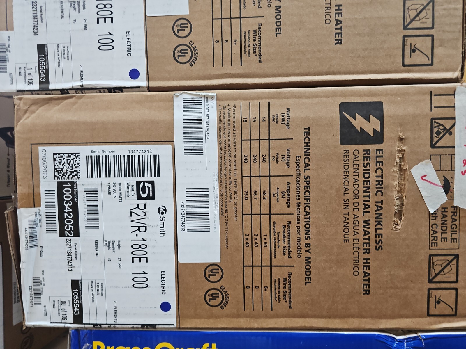 A. O. Smith R2VR-180E 2-Chamber Tankless Electric Hater Heater (1055543)  NEW 671657043971 | eBay