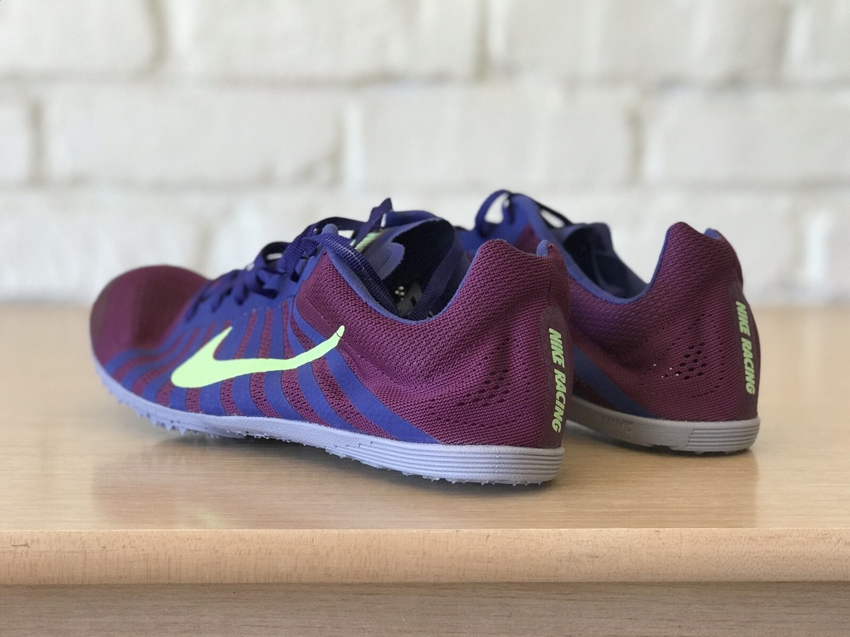 Nike Zoom D Track Running Spikes Bordeaux Purple Green Men