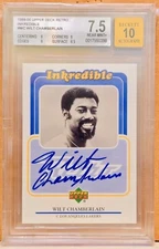 1999 UPPER DECK RETRO INKREDIBLE # WC WILT CHAMBERLAIN HOF BGS 7.5 NM+ Auto 10🔥