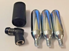 CO2 Mini Inflator pump Bike Tire  w/ 3 pack 16g C02 threaded cartg sleeve kit