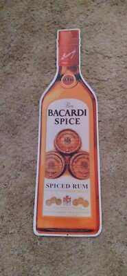 BACARDI ''SPICE'' METAL SIGN BOTTLE SHAPED, SPICED RUM (RON),  24.5'' 1997