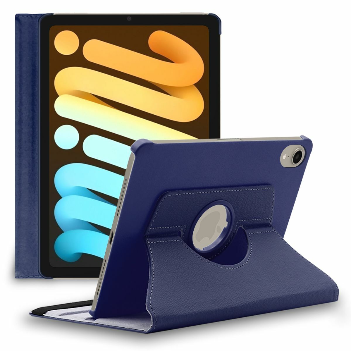 Cover Apple iPad mini 2021 8.3'' (6 gen) Protezione Rotazione 360, Blu scuro