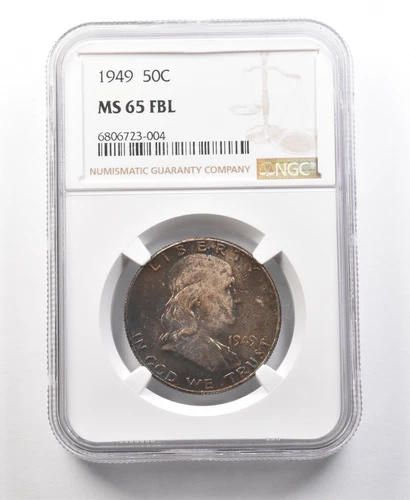 1949 Franklin Half Dollar MS65 FBL NGC Beautiful Tone *1123
