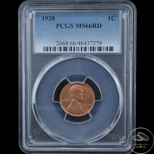 1938 Lincoln Wheat Cent PCGS MS66 RD Red