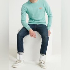 SUPERDRY Pastelline Crew Sweatshirt Charlock Green SIZE MEDIUM