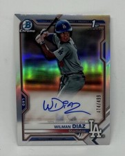 2021 Bowman Chrome Auto Refractor Wilman Diaz /499 Dodgers SS HOT 1ST READ⬇️