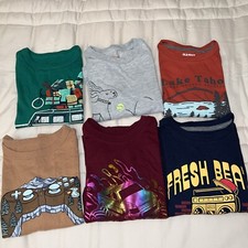 6 Pcs Long Sleeve Shirt Boys Size 5 Y (XS)