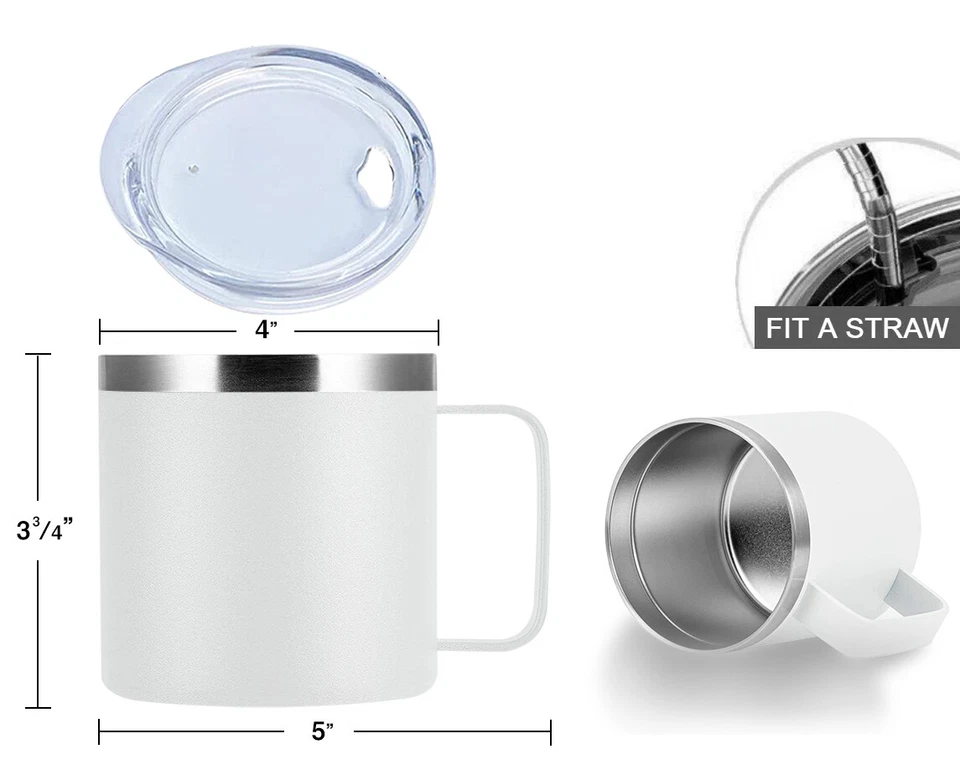 16oz Stainless Steel Mug Sip Lid Vacuum Double Wall Insulated Coffee Tumbler - Image 2 of 4
