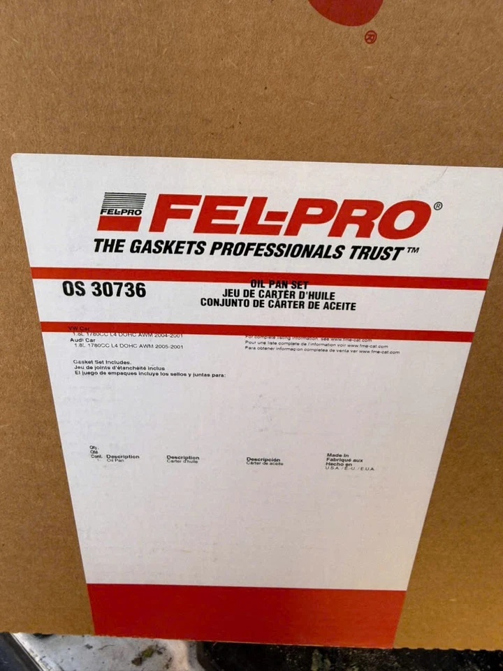 Conjunto de junta da bandeja de óleo do motor serve para 2001-2005 Volkswagen Passat FELPRO - Imagem 2 de 2