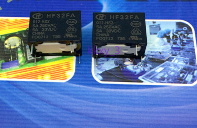 2 pcs new Hongfa relay HF32FA-012-HS2 type 2 pin 5A 250VAC