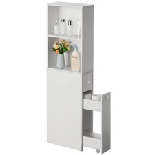 Narrow Slim Bathroom Storage Cabinet with Storage Drawer Adjustable Shelf