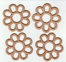 4 x  Vintage Moulded Brooch Base 3D - Flower Floral Shape -  6x6cm x 2mm Deep
