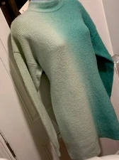NWT-FRNCH Noah Knitted Jumper Sweater Dress Turquoise Blue Two-toned Size Medium