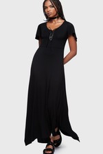 Killstar Umbral Maxi Dress Womens Black Scoop Neck Goth Alternative