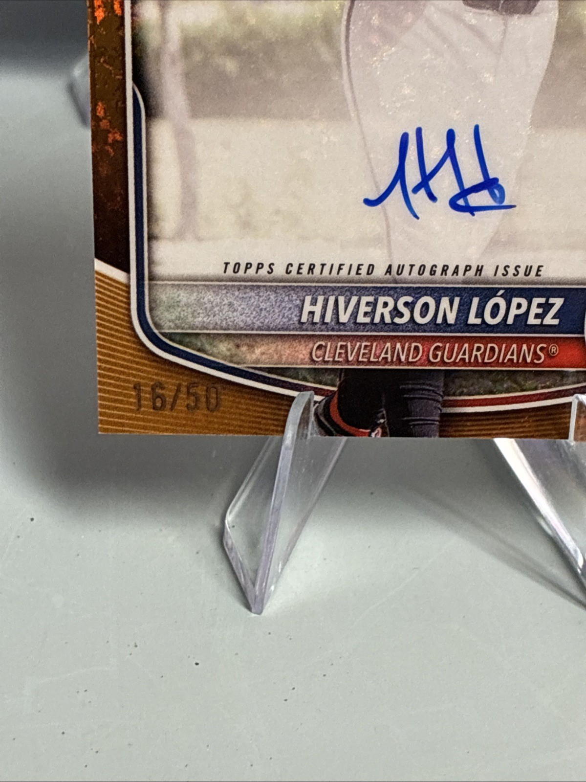 2025 Bowman Chrome Hiverson Lopez Auto Gold Mini Diamonds Refractor 1st /50 view 2