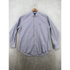 Ralph Lauren Button Down Mens XL Purple Green Striped Classic Fit Cotton Shirt