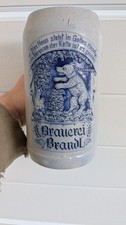Alter geritzter Maßkrug Brauerei Brandl Regensburg Oberpfalz TOP RAR
