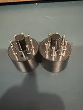 2 Black 7 Pin Tube Socket Bases For Repairing New ☀️
