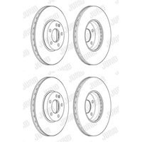 2X Jurid Bremsscheiben Vorne 280Mm BelÜFtet Passend FÜR MERCEDES-BENZ A-KLASSE