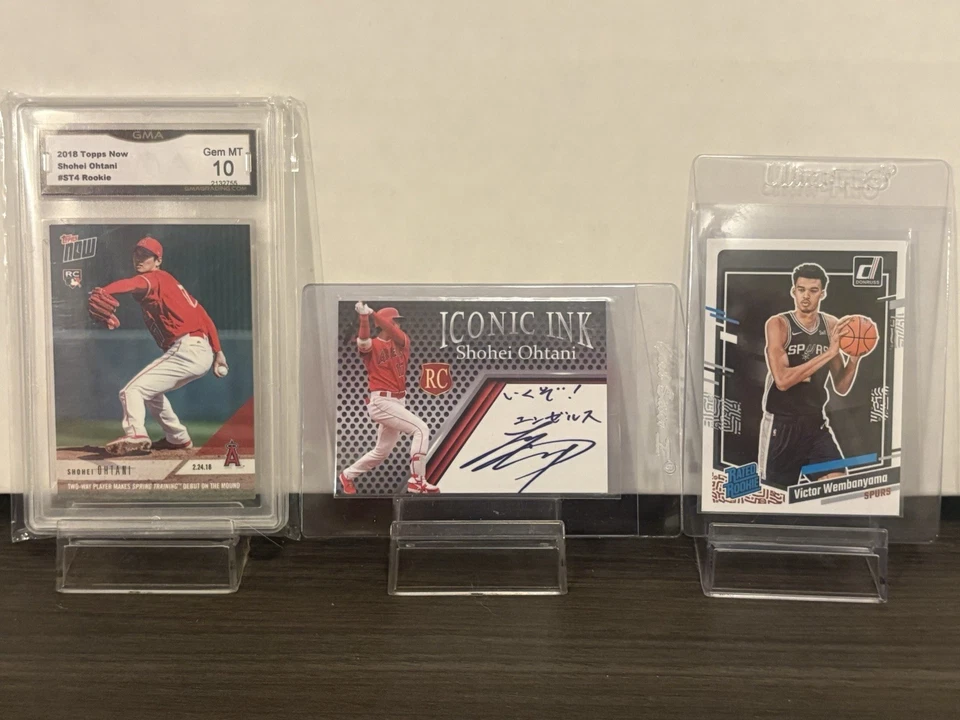 РЕДКАЯ TRIFECTA SHOHEI OHTANI ДЕБЮТАНТ ОЦЕНКА 10 + VICTOR WEMBANYAMA ДЕБЮТАНТ ВСЕ 3!! - Изображение 3 из 3