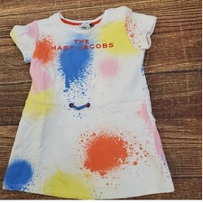 The Marc Jacobs Kids White Logo Spray Paint Splatter Dress sz 3