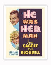 He was Her Man - Starring James Cagney Joan Blondell Vintage Movie Poster 1934