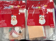 Lot of 2 - Creatology Christmas Santa Claus Craft Stick Ornament Kits - NIP
