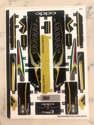 LEGO STICKER SHEET for 76899, Sheet 1, Lamborghini Huracán Super Trofeo EVO