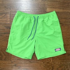 Vineyard Vines Men's 7 Inch Solid Green Chappy Swim Trunks Small
