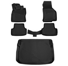 Gummi Kofferraumwanne Fußmatten Set für VW Golf Sportsvan Laderaumwanne Matten