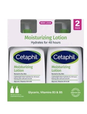 Cetaphil Moisturizing Lotion Normal to Dry Skin 20oz Pump Bottle 2 Pack