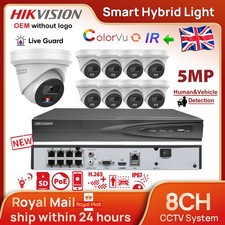 Hikvision OEM 8CH 8POE 5MP ColorVu+IR Light CCTV Kit IP Cameras 2-way Audio Lot