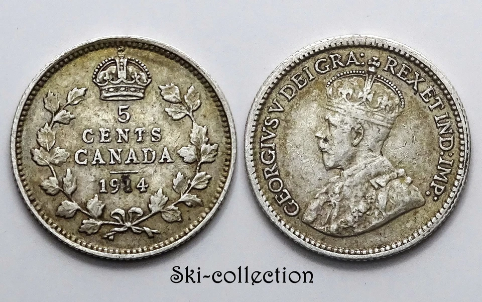5 Cents 1914- Canada. Georges V°. Empire Britannique. Argent - Photo 1/1