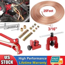 26Pack 3/16" Brake line kit Include 25 FT Copper-Plated Brake Lines with Fitting